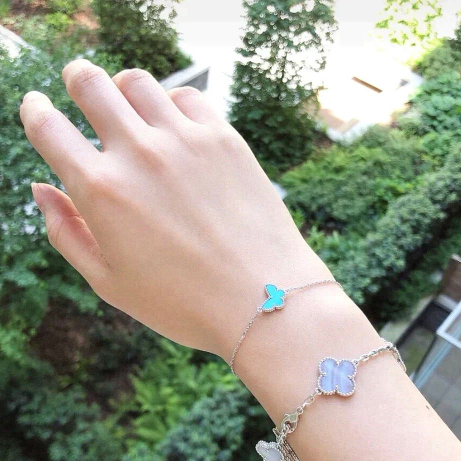 [basloveJW]BUTTERFLY TURQUOISE BUTTERFLY BRACELET SILVER