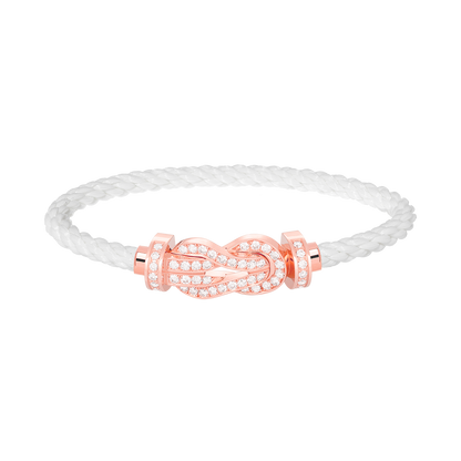 [Basjewels]CHANCE LARGE 8 FIGURE BUCKLE FULL DIAMOND BRACELET ROSE GOLD