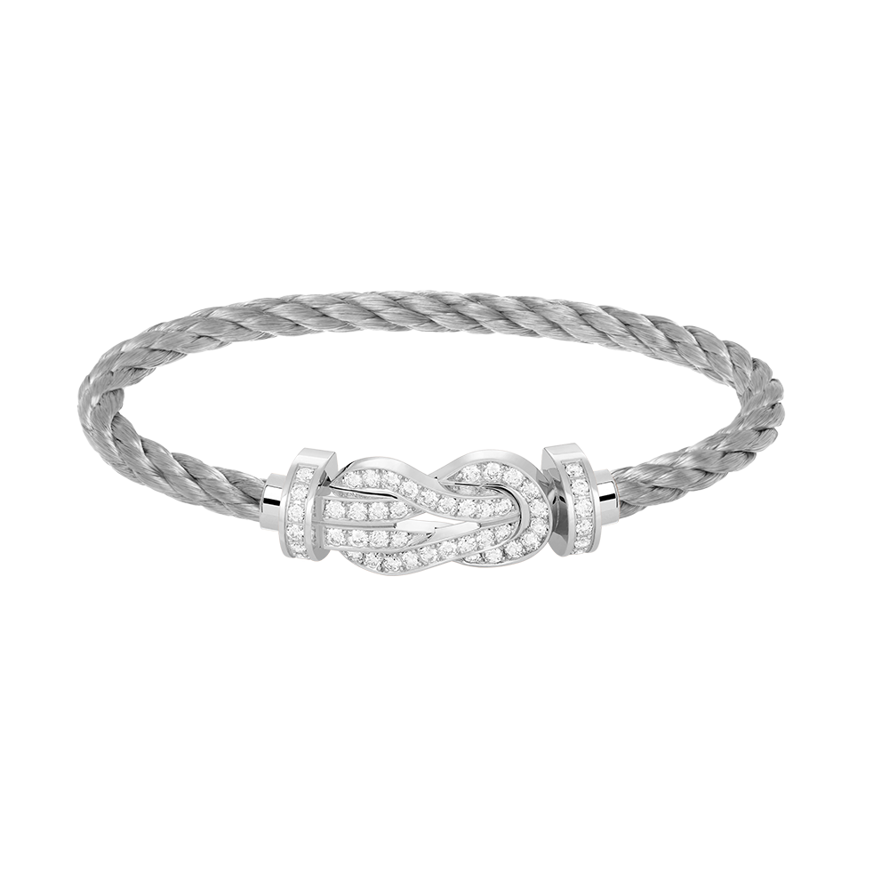 [Basjewels]CHANCE LARGE 8 FIGURE BUCKLE FULL DIAMOND BRACELET SILVER