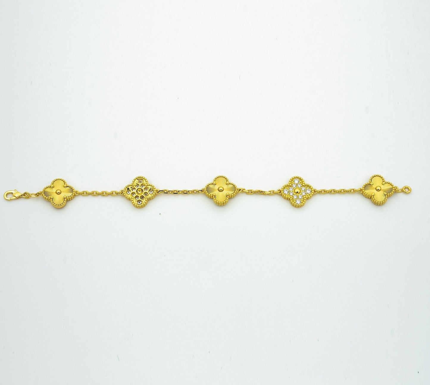 [basloveJW]CLOVER BRACELET 5 MOTIFS GOLD DIAMOND