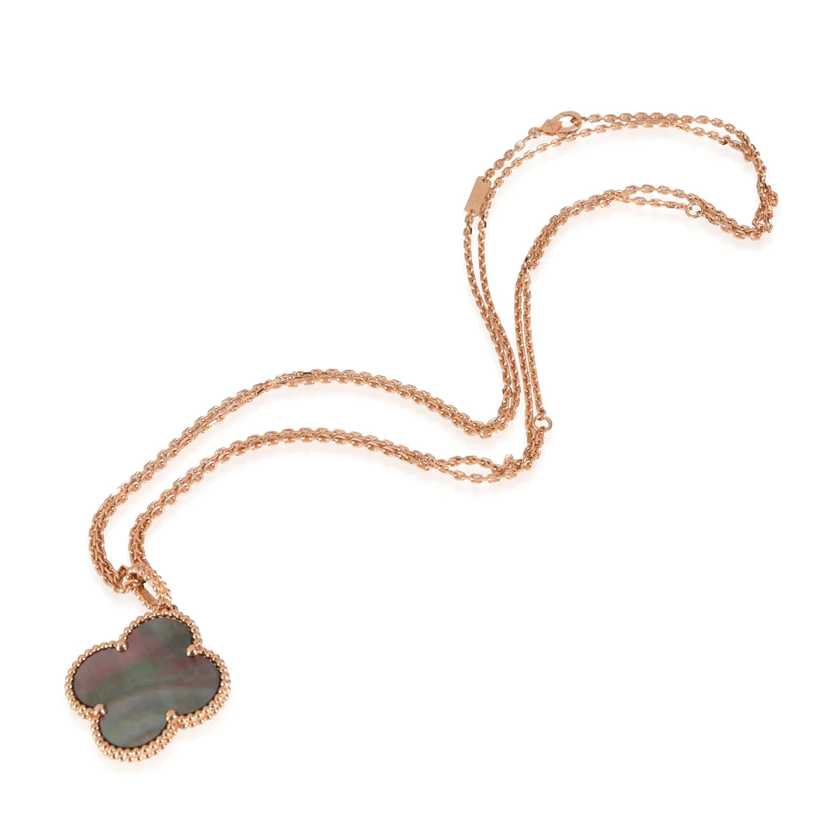 [basloveJW]CLOVER 25MM GOLD DARK MOP BIG CLOVER NECKLACE