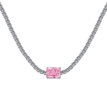 [BASLOVE]2.0 carat Ornate Emerald Cut Necklace