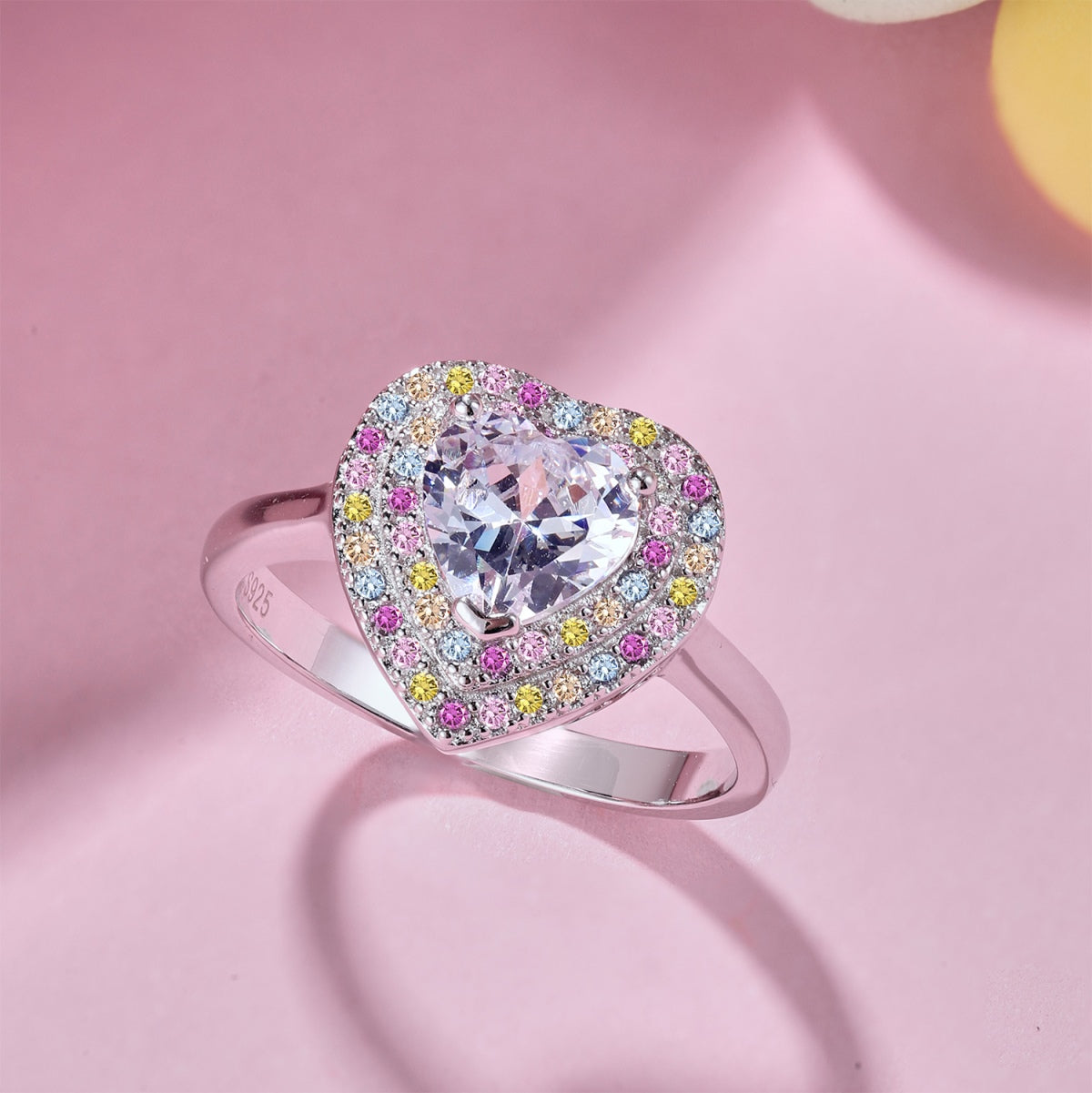 [BASLOVE]Delicate Ebullient Heart Shape Wedding Ring