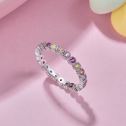 [BASLOVE]Exquisite Colorful Round Cut Party Ring