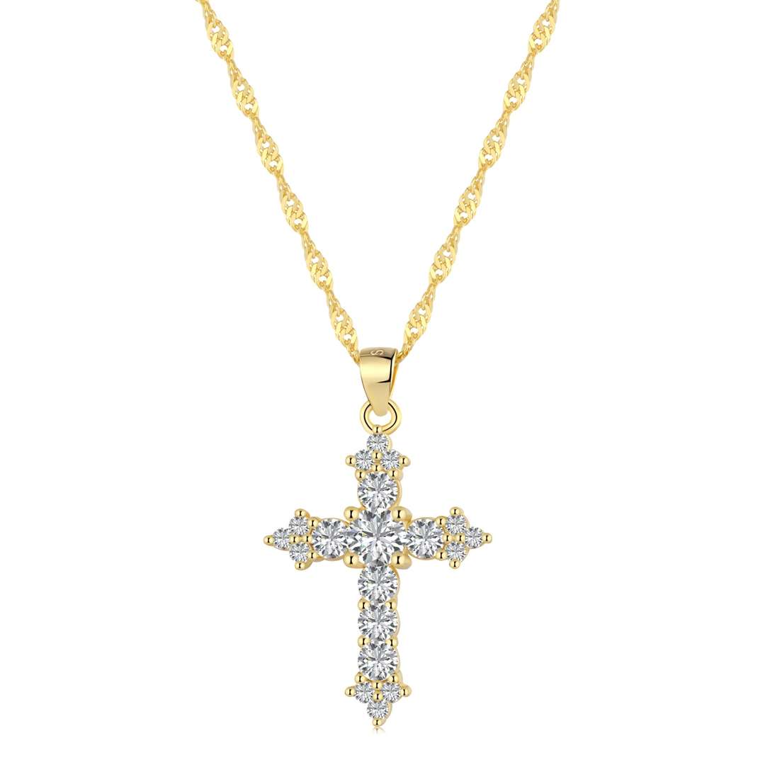 [BASLOVE]Delicate Cross Shape Necklace