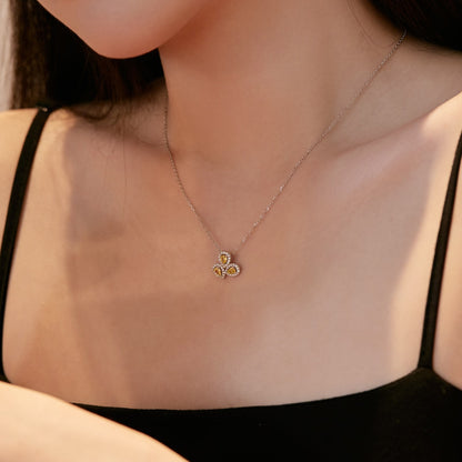 [BASLOVE]Elegant Flower Shape Pear Cut Necklace