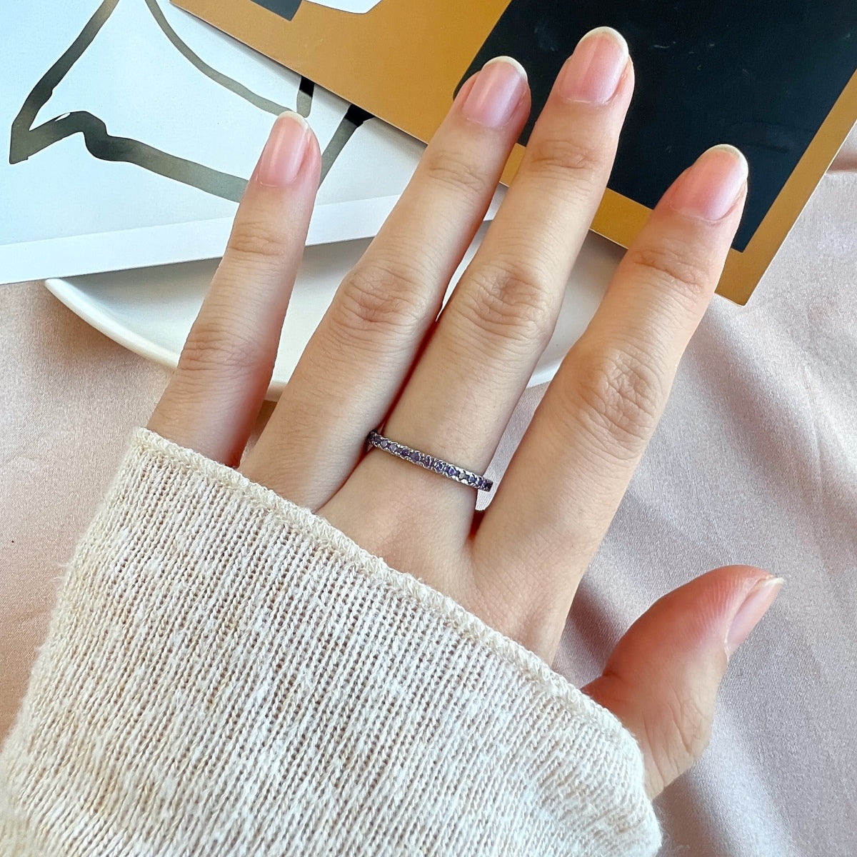 [BASLOVE]Delicate Sparkling Round Cut Daily Ring