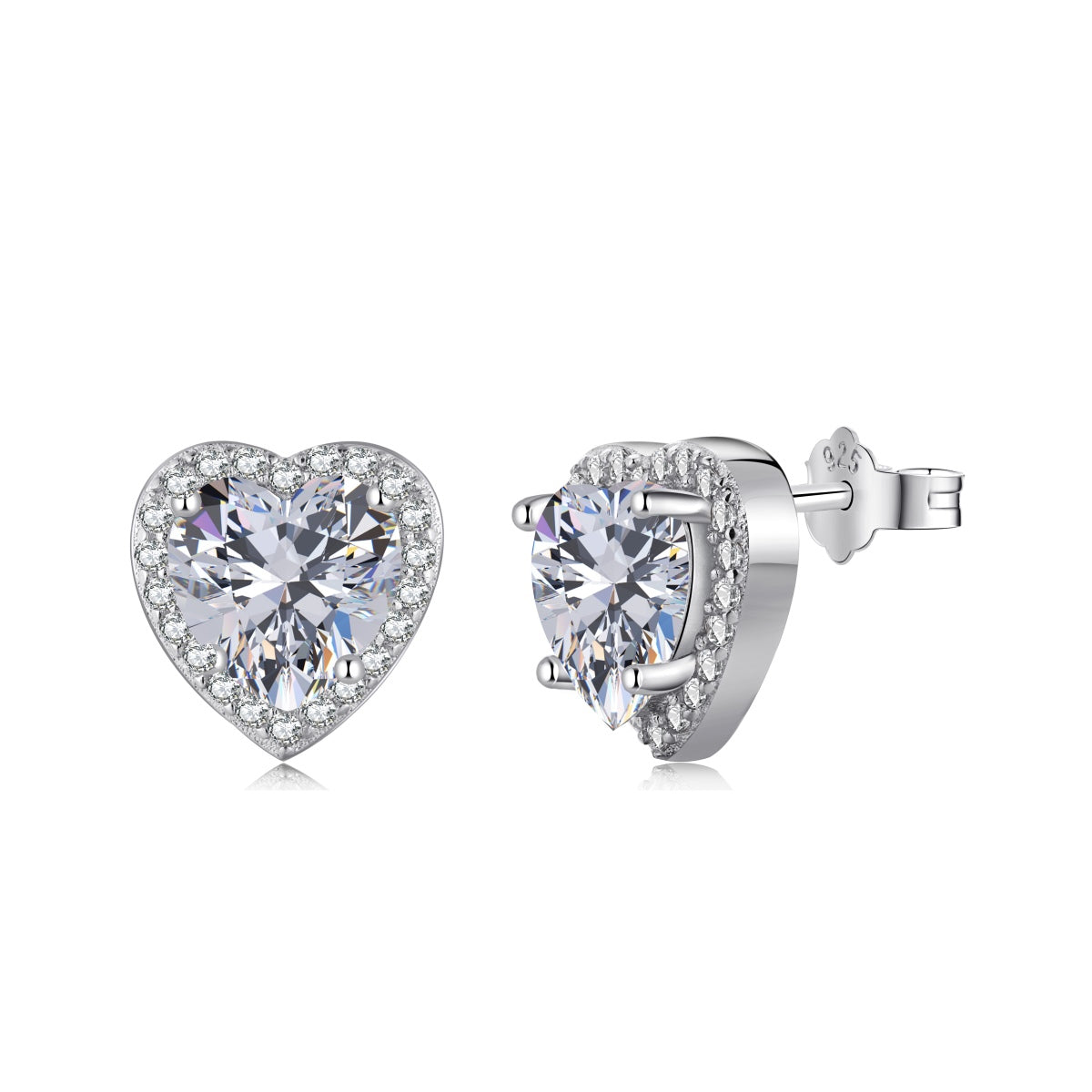 [BASLOVE]Sparkling Heart Shape Lover Earrings