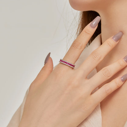 [BASLOVE]Delicate Colorful Round Cut Daily Ring