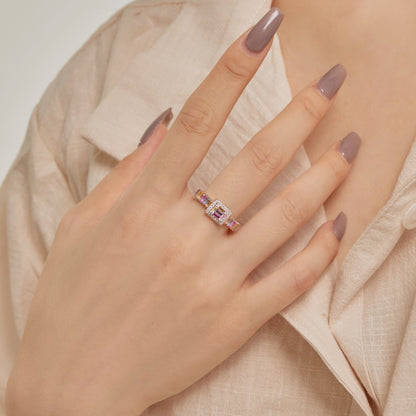 [BASLOVE]Exquisite Colorful Radiant Cut Party Ring