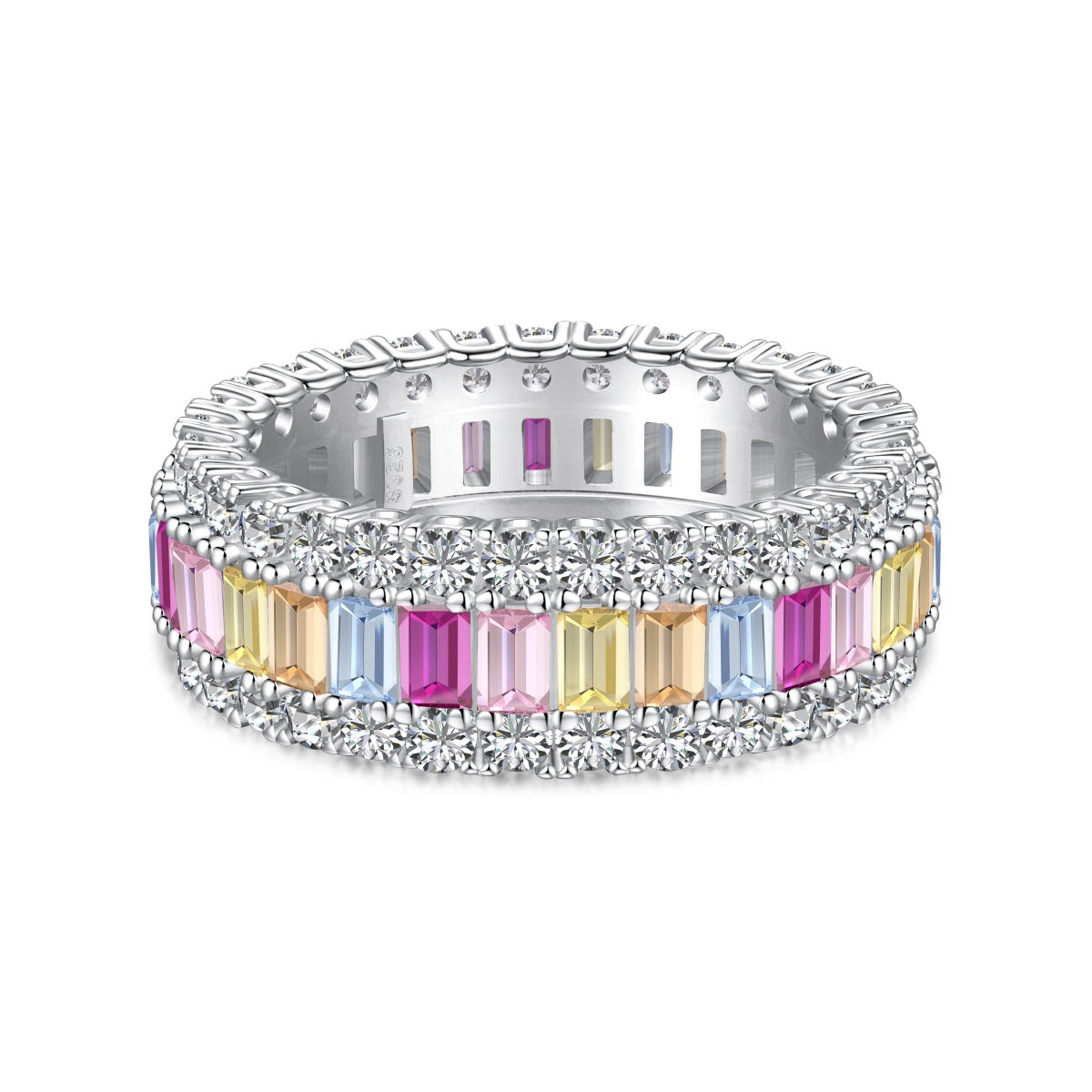 [BASLOVE]Dainty Colorful Radiant Cut Daily Ring