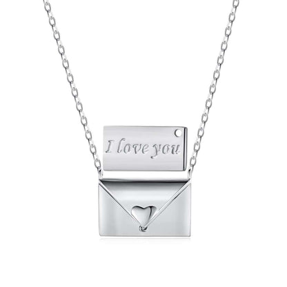 [BASLOVE]Envelope Heart Shape Mother's Day Necklace