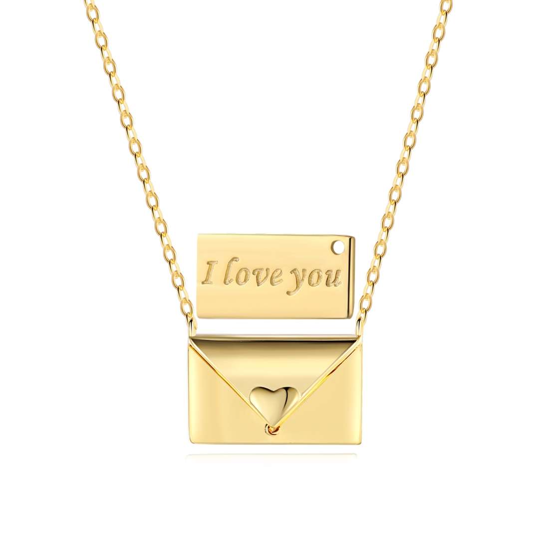 [BASLOVE]Envelope Heart Shape Mother's Day Necklace