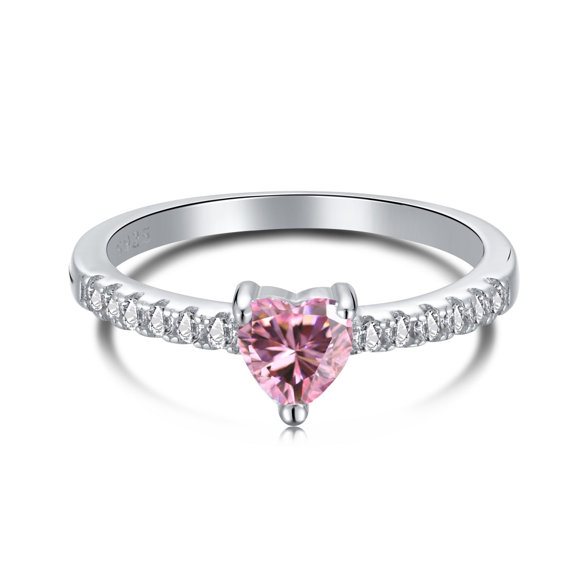 [BASLOVE]0.5 Carat CaratEternity Charming Heart Shape Lover Ring