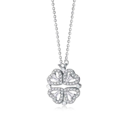 [BASLOVE]Ornate Heart Cut Flower Shape Necklace