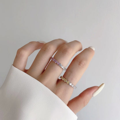 [BASLOVE]Sparkling Round Cut Tennis Ring