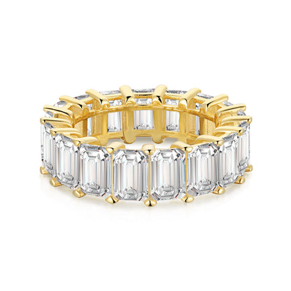 [BASLOVE]0.75 Carat Elegant Emerald Cut Tennis Ring