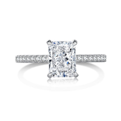 [BASLOVE]2.0 Carat Dazzling Sparkling Radiant Cut Party Ring