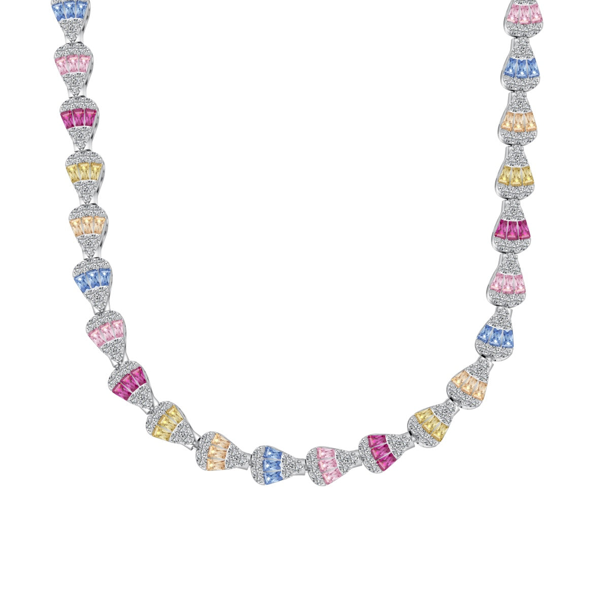 [BASLOVE]Radiant Colorful Rainbow Necklace