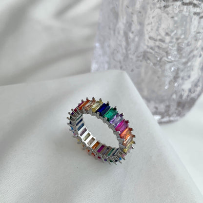 [BASLOVE]Unique Colorful Radiant Cut RIng