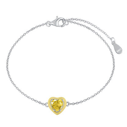 [BASLOVE]Sparkling Romantic Heart Shape Lover Bracelet