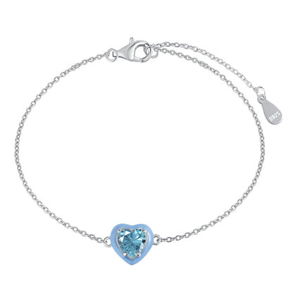 [BASLOVE]Sparkling Romantic Heart Shape Lover Bracelet