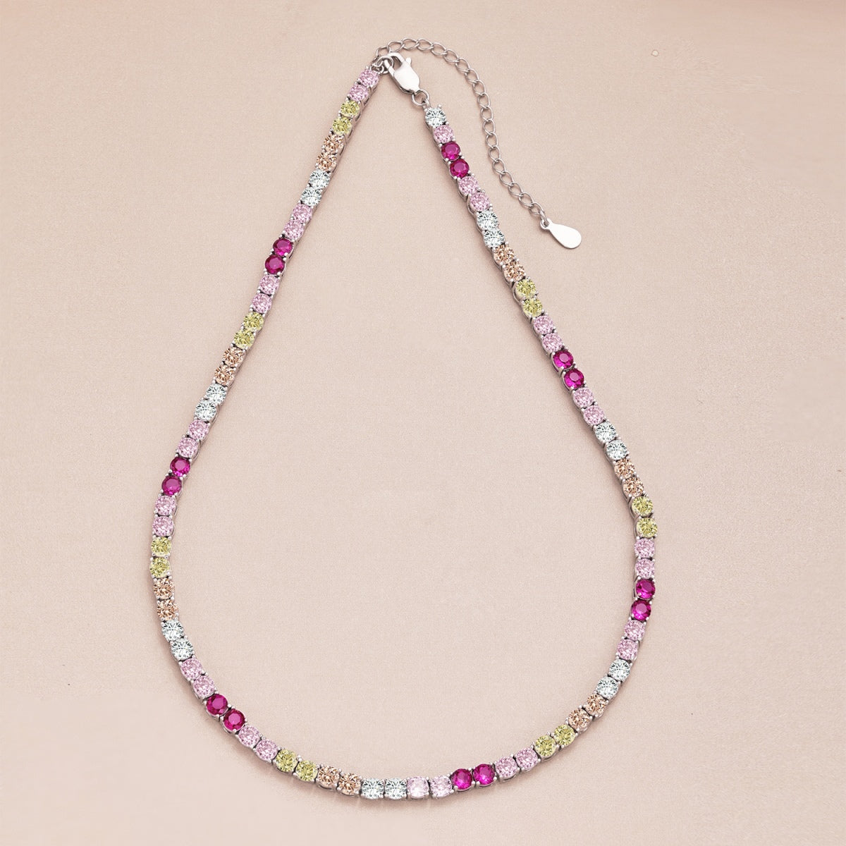 [BASLOVE]Delicate Colorful Tennis Necklace