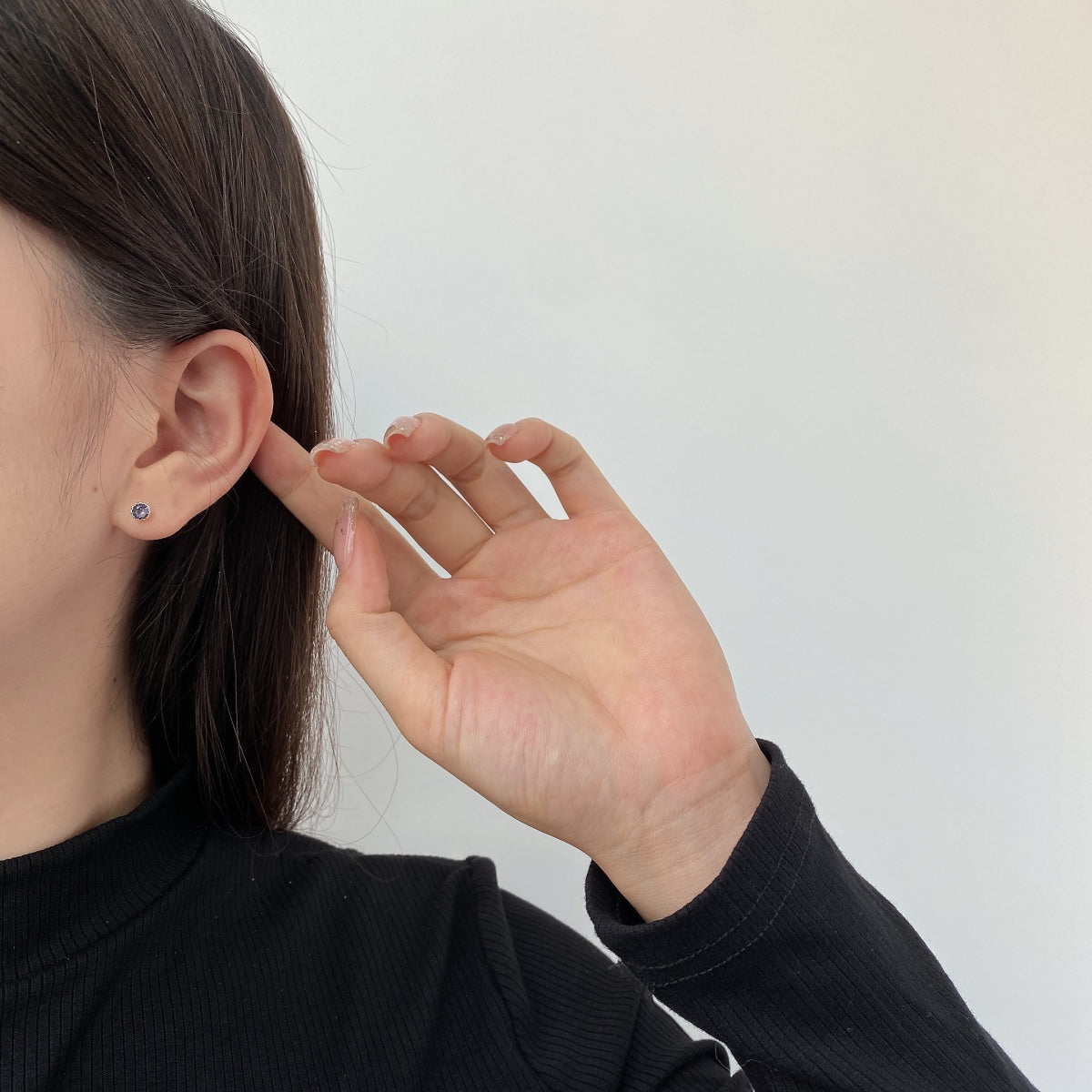 [BASLOVE]Sparkling Colorful Round Shape Earrings