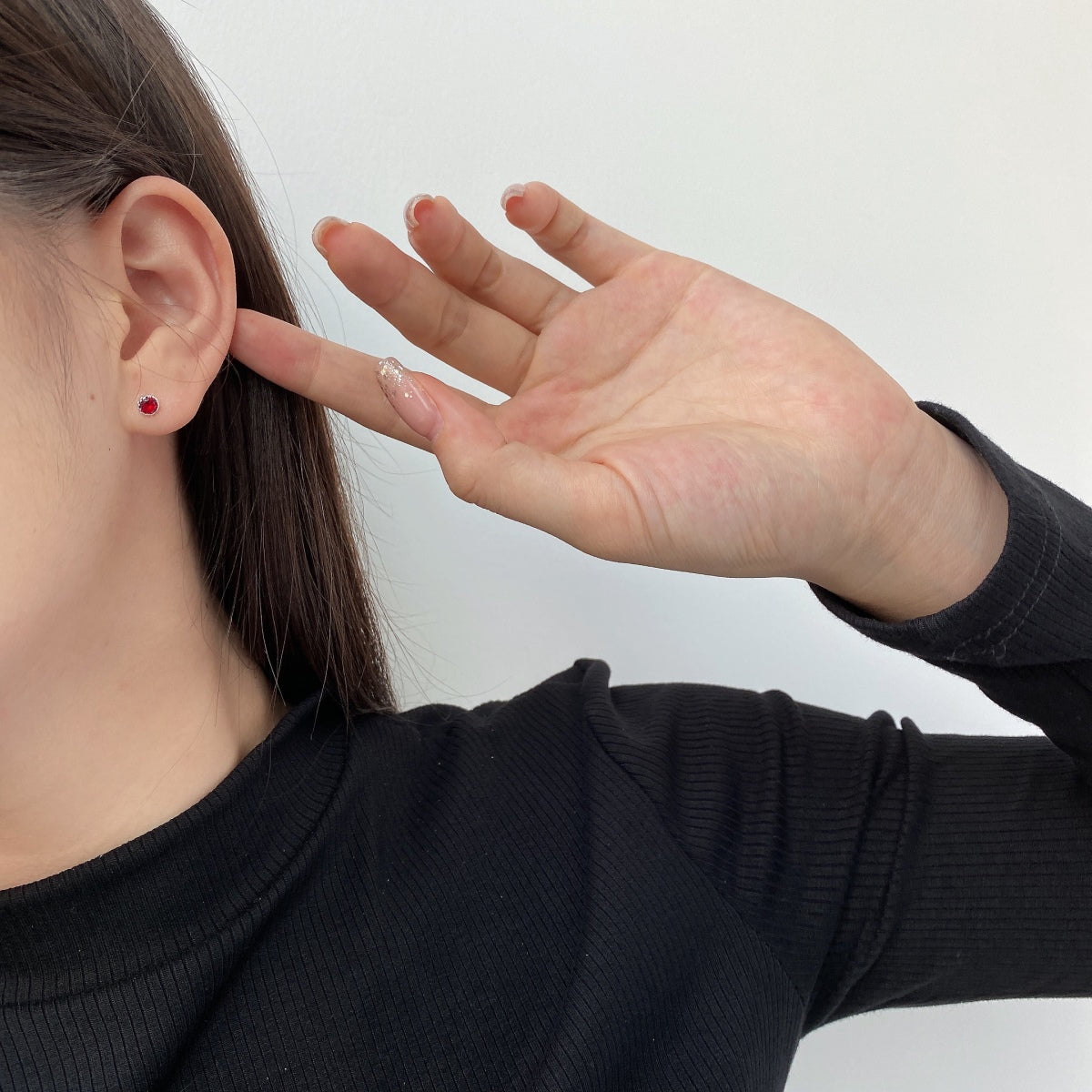 [BASLOVE]Sparkling Colorful Round Shape Earrings