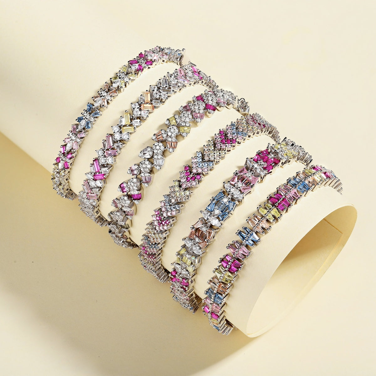 [BASLOVE]Radiant Colorful Emerald Cut Party Bracelet