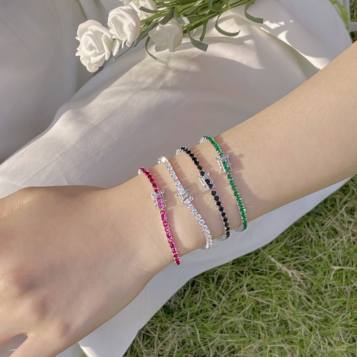 [BASLOVE]Radiant Colorful Round Cut Party Bracelet