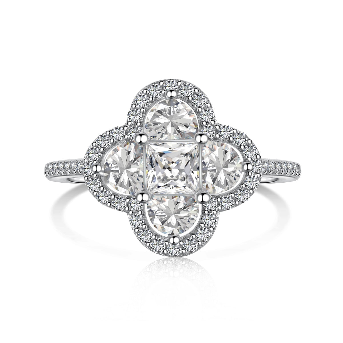 [BASLOVE]Luxurious Eternity Flower Shape Banquet Ring