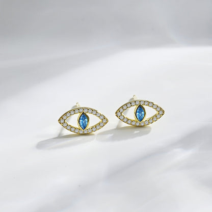 [BASLOVE]Blue Devil Eyes Hollow Stud Earrings