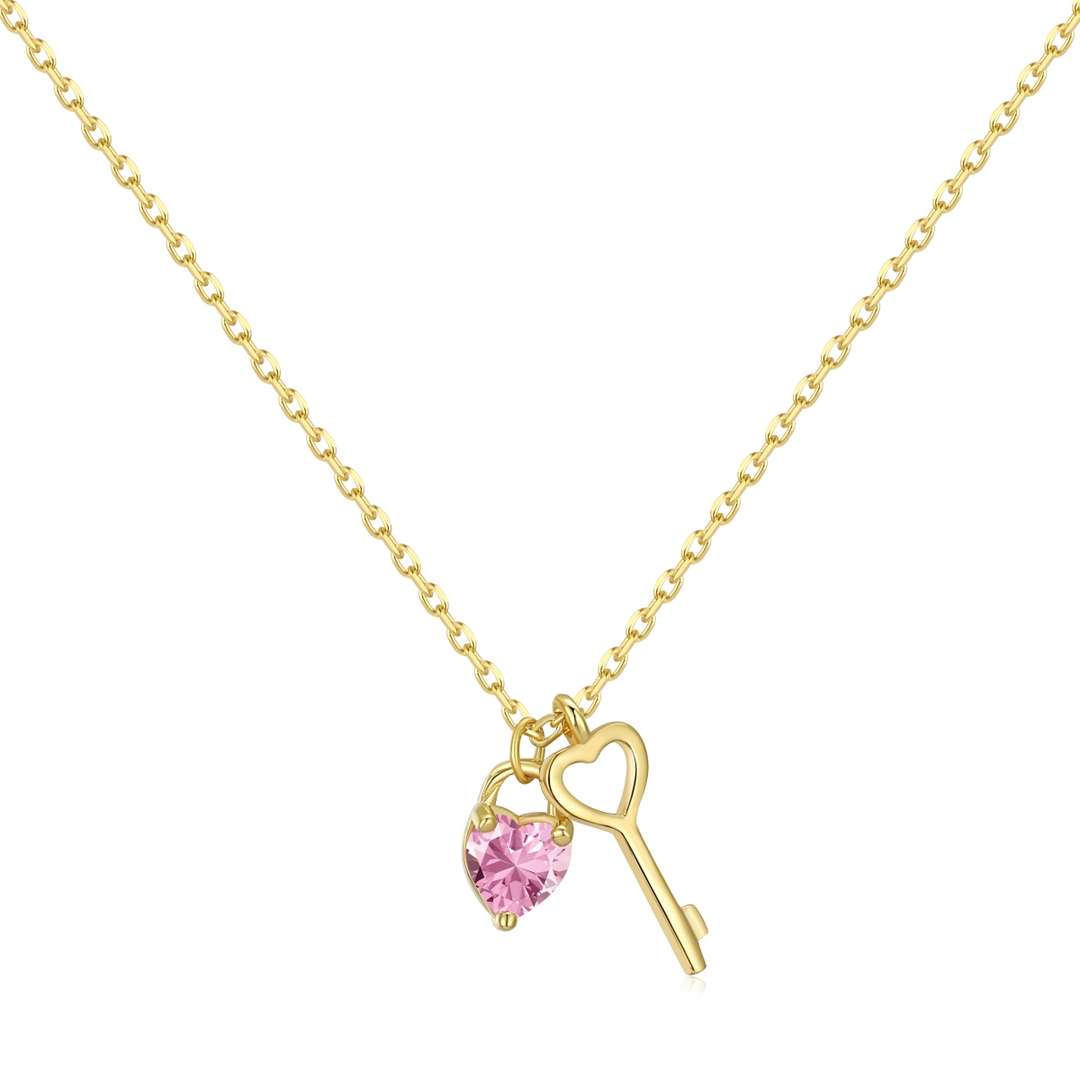 [BASLOVE]Unique Heart Shape Key Pendent Necklace