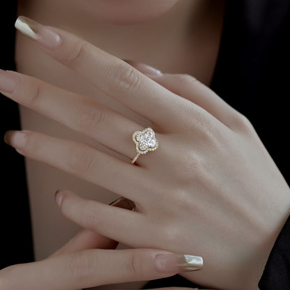 [BASLOVE]Luxurious Eternity Flower Shape Banquet Ring