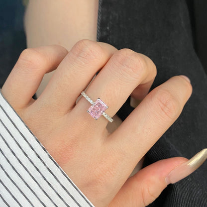 [BASLOVE]2.0 Carat Dazzling Sparkling Radiant Cut Party Ring