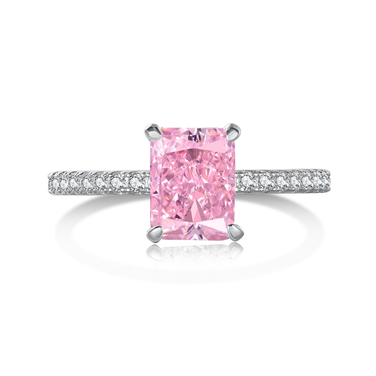 [BASLOVE]2.0 Carat Dazzling Sparkling Radiant Cut Party Ring