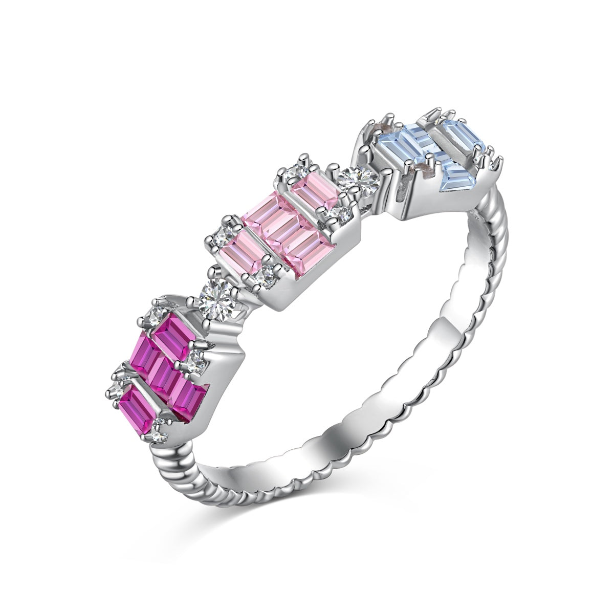 [BASLOVE]Unique Colorful Emerald Cut Party Ring