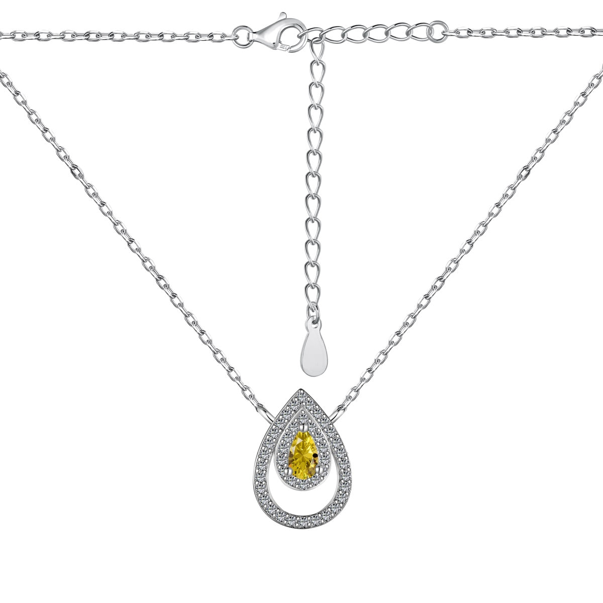 [BASLOVE]Sparkling Pear Cut Necklace