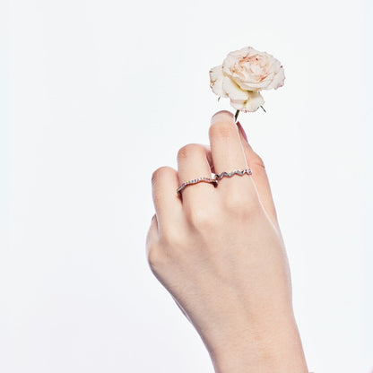 [BASLOVE]Dainty Colorful Round Cut Party Ring