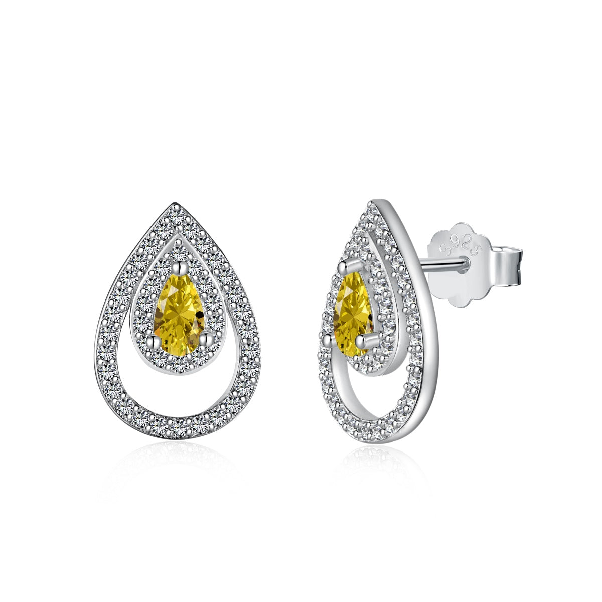 [BASLOVE]Sparkling Delicate Water Drop Shape Daily Earrings