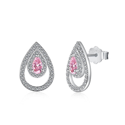 [BASLOVE]Sparkling Delicate Water Drop Shape Daily Earrings