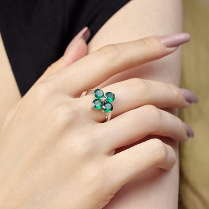 [BASLOVE]Four-Leaf Clover Eight-Pointed Star Ring