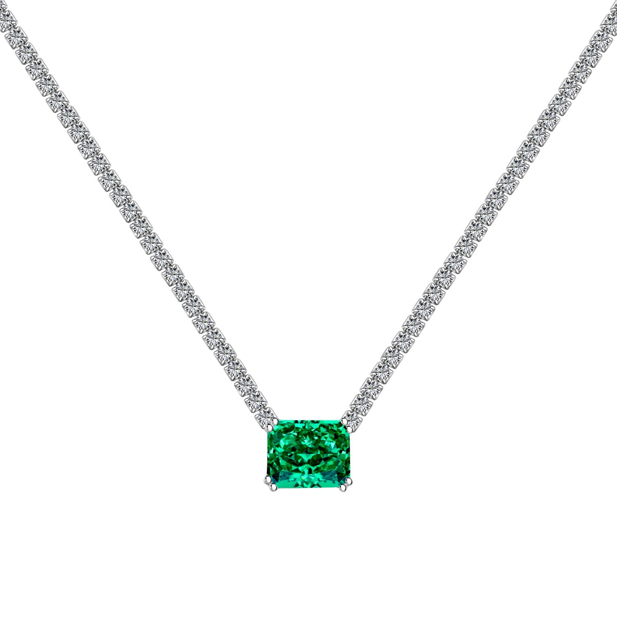 [BASLOVE]4.0 Carat Elegant Radiant Cut Necklace