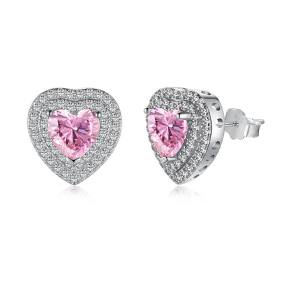 [BASLOVE]Dazzling Heart Shape Lover Earrings