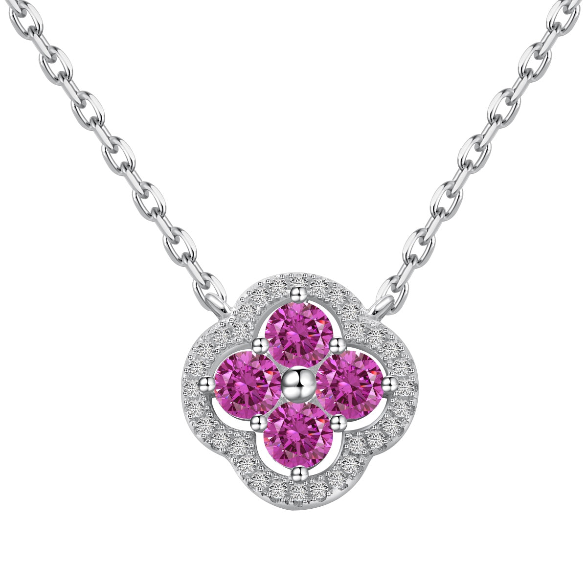 [BASLOVE]Exquisite Necklace With Four-Leaf Clover Flower Design