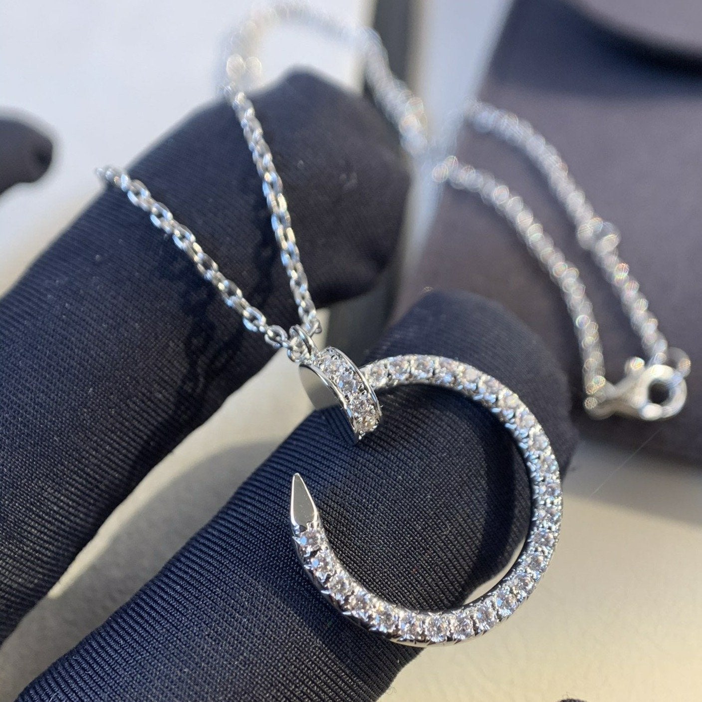 [basloveJW]JUSTE NECKLACE SILVER DIAMONDS