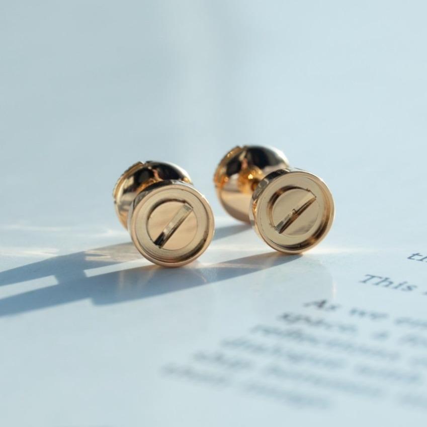 [basloveJW]LOVE EARRINGS PINK GOLD 10MM