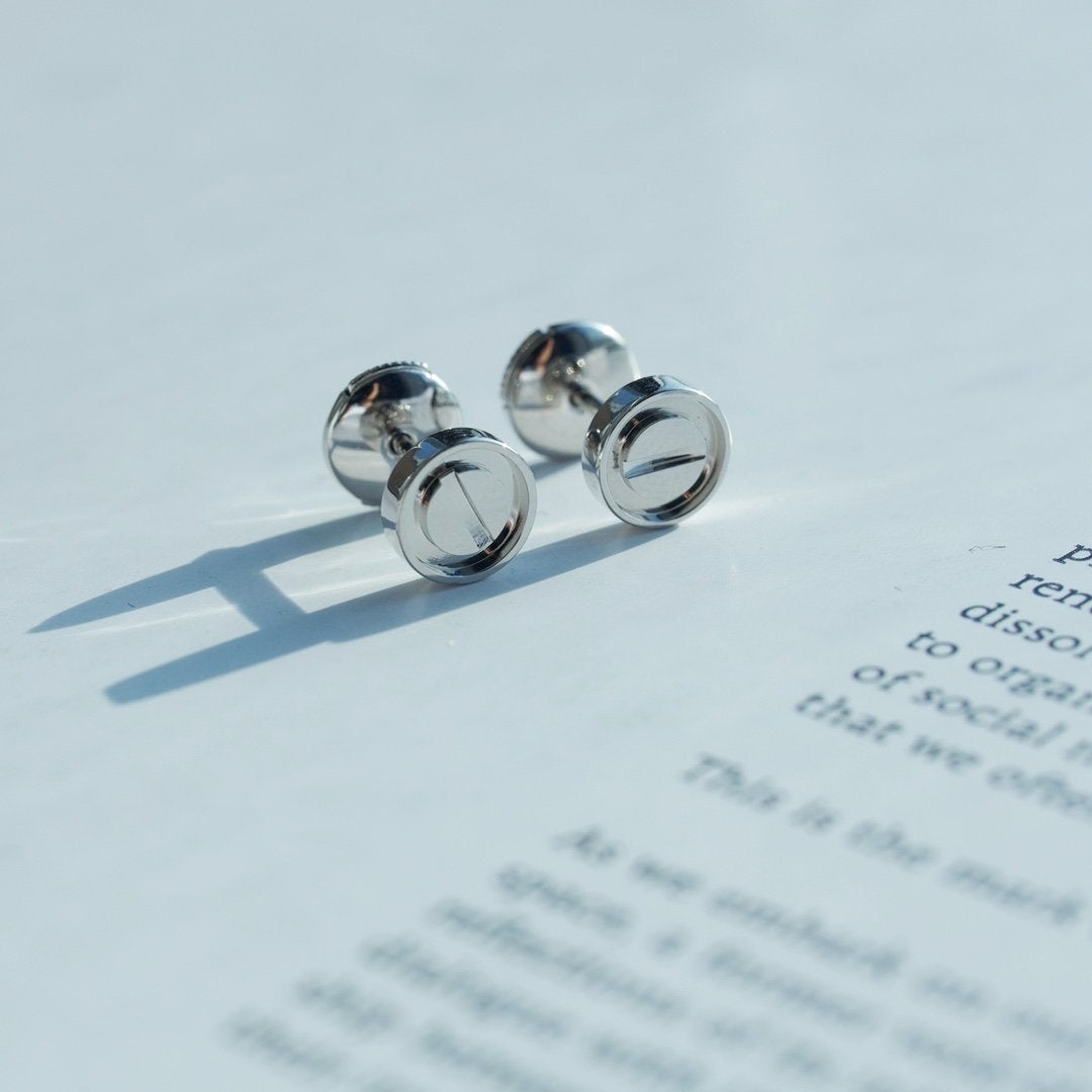 [basloveJW]LOVE EARRINGS SILVER 10MM