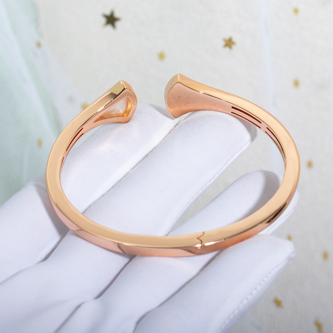 [Basjewels]DREAM BRACELET OPEN PINK GOLD MOP DIAMOND